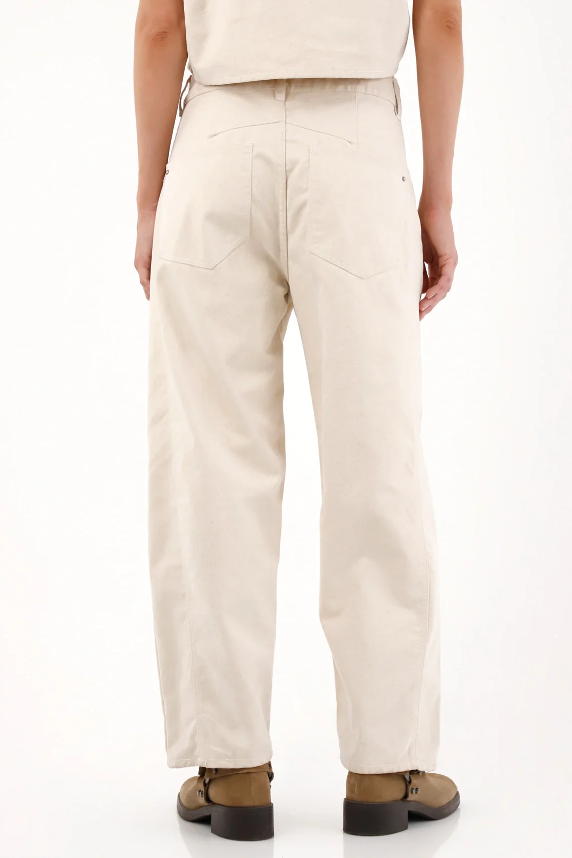 Off-White Velvet Horseshoe Jeans for Women - Image 5