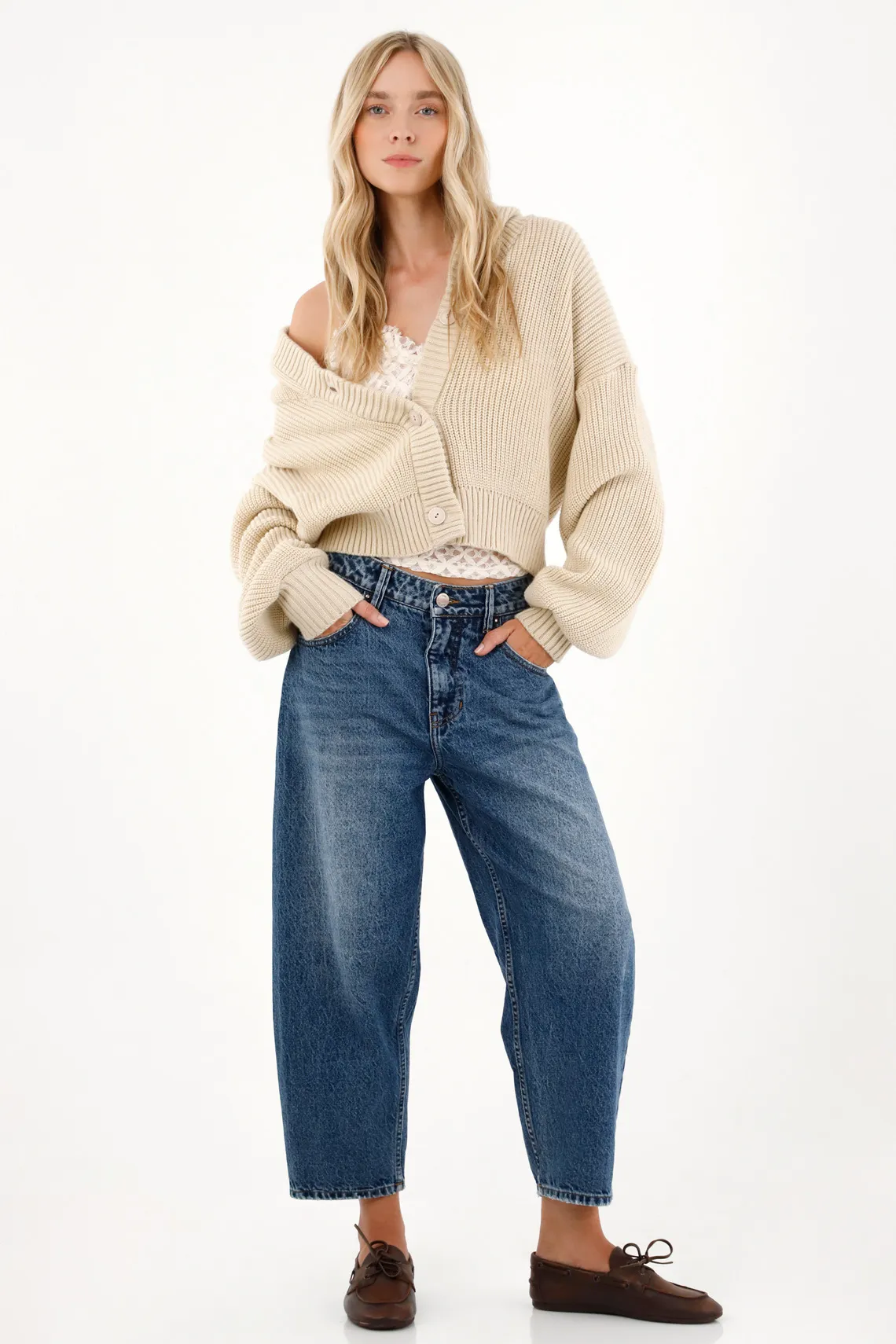 Women's Five-Pocket Horseshoe Jeans in Blue