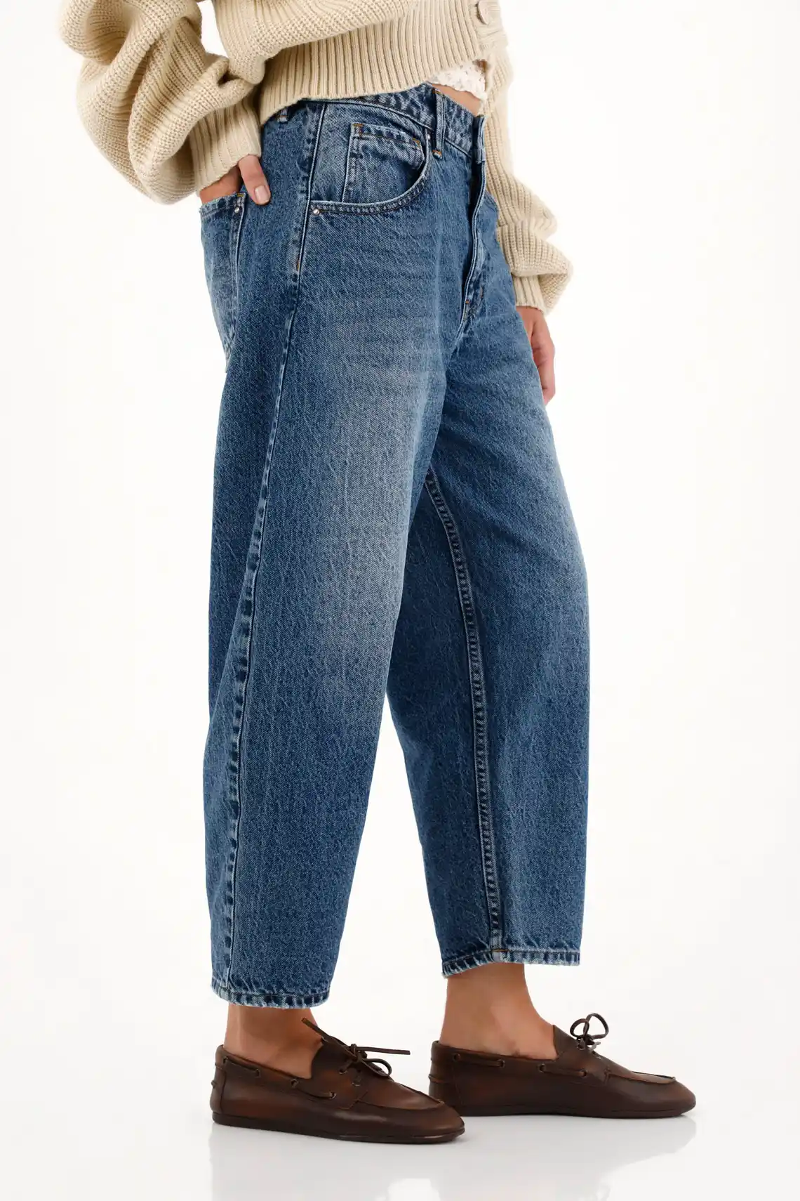 Women's Five-Pocket Horseshoe Jeans in Blue - Image 2