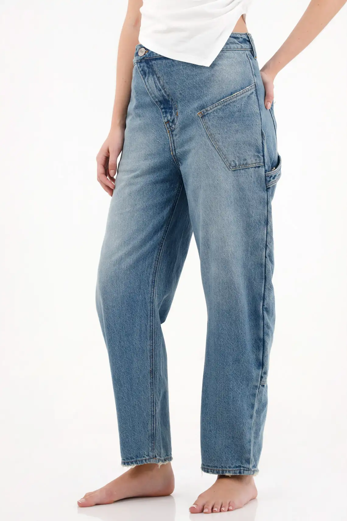 Horseshoe Jeans with Diagonal Blue for Women - Image 2