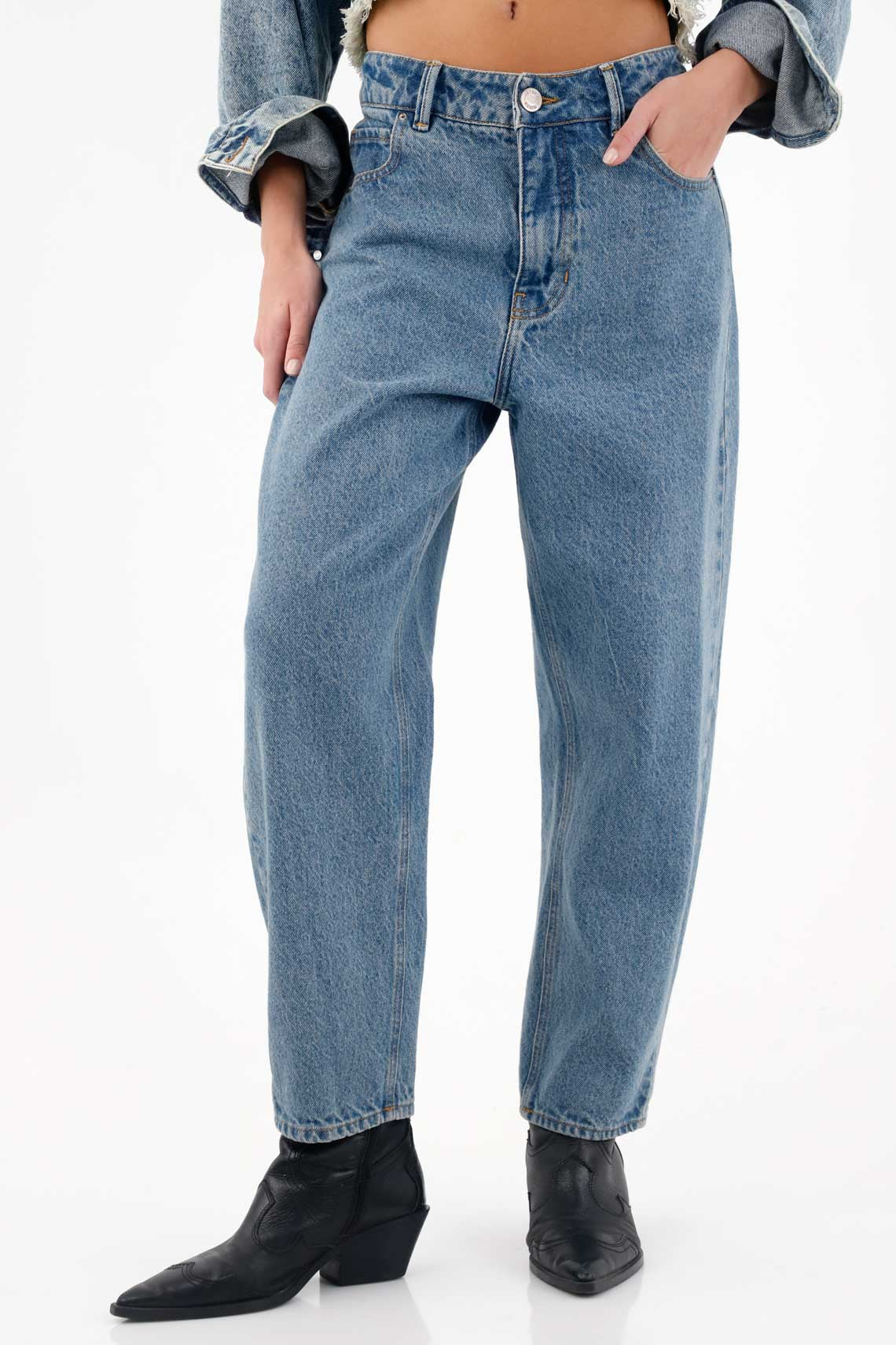 Classic Blue Mom Fit Jeans for Women