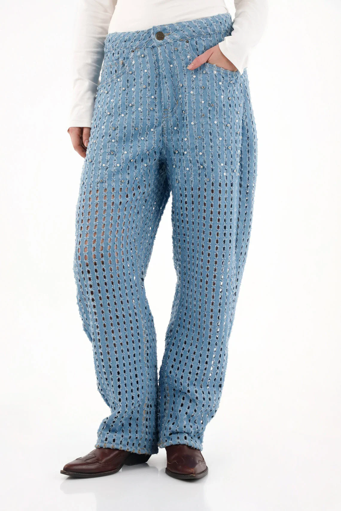 Light Blue Moon Barrel Jeans for Women