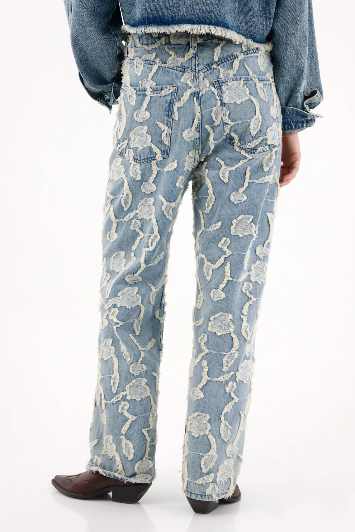 Straight Jeans with Embroidery for Women - Image 4