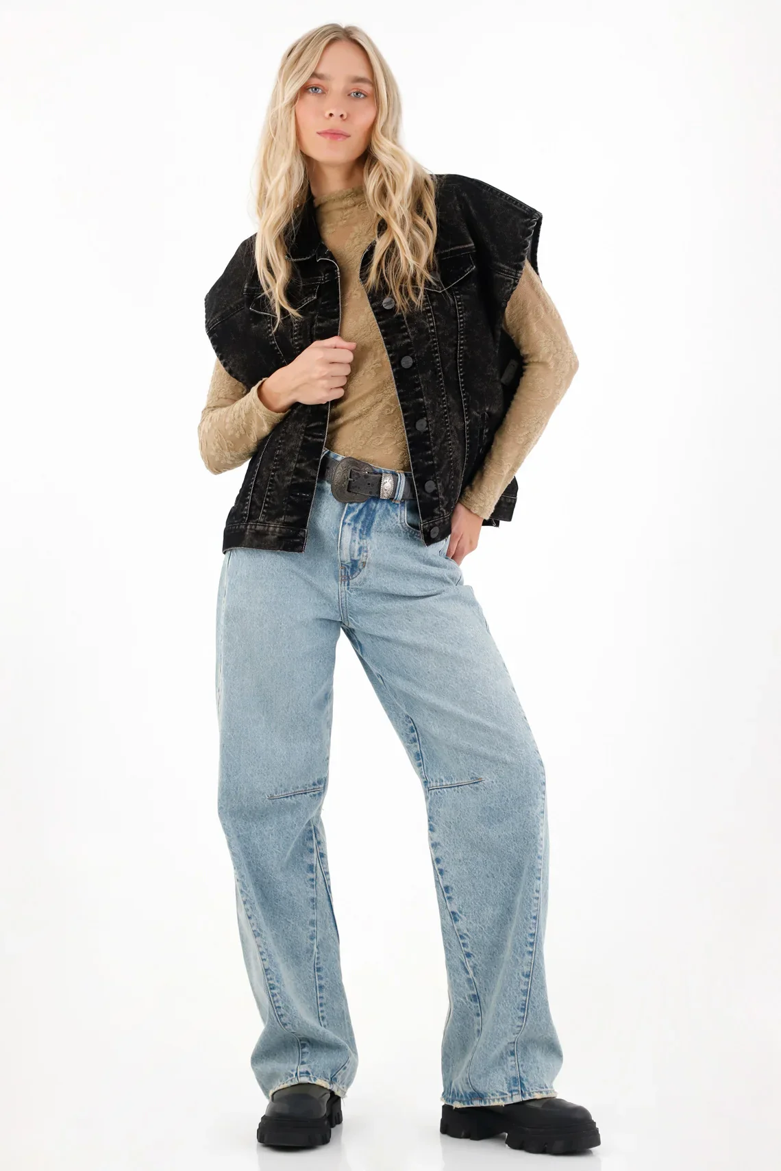 Light Blue Wide Leg Jeans for Women