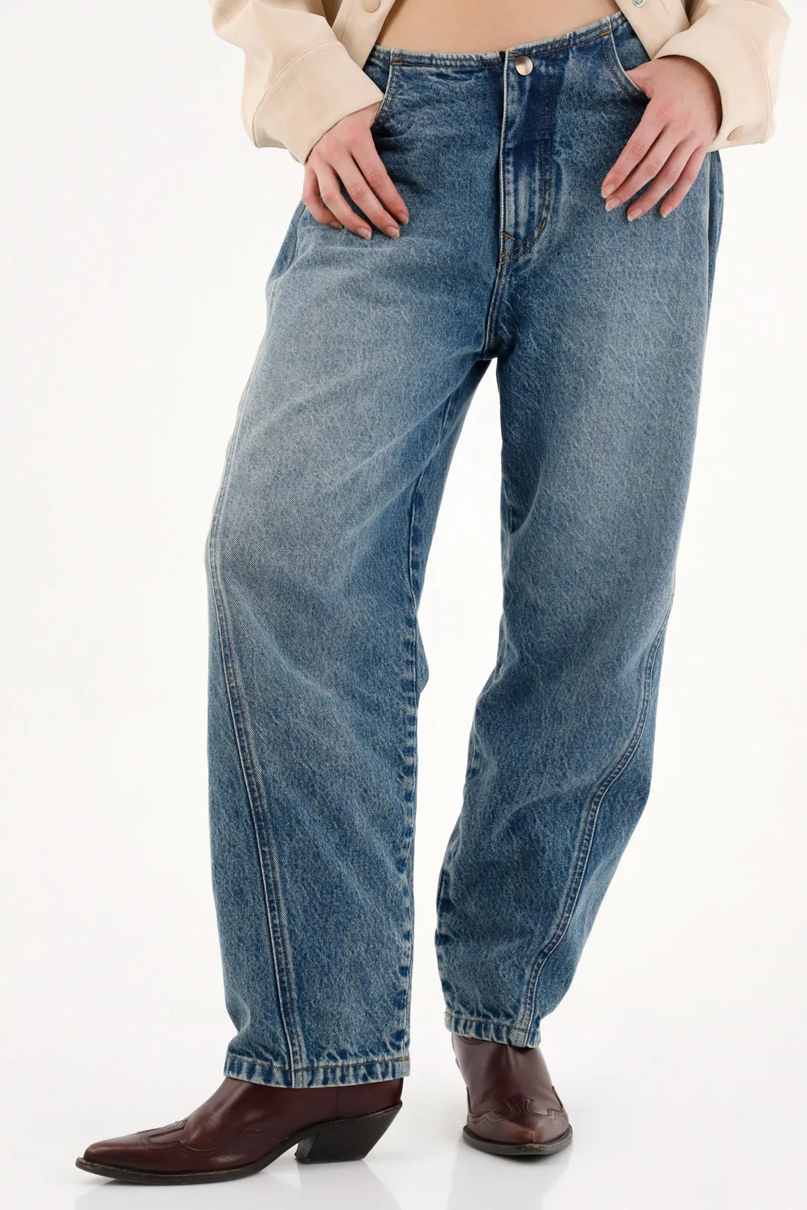 Light Blue Mom Fit Jeans for Women