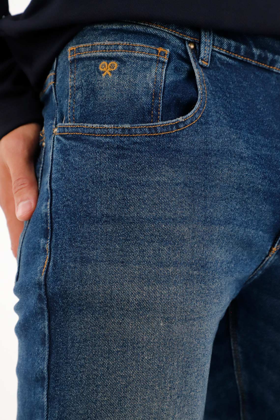Men's Medium Rise Nudy Jeans with Embroidery - Image 3