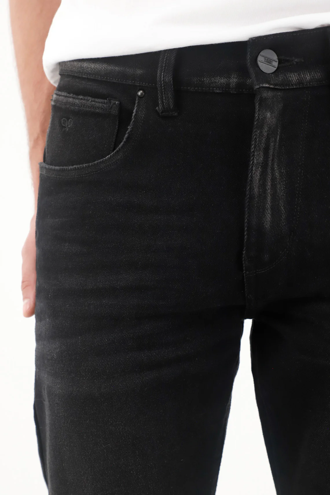 Men's Mid-Rise Black Denim Nudy Jeans - Image 3
