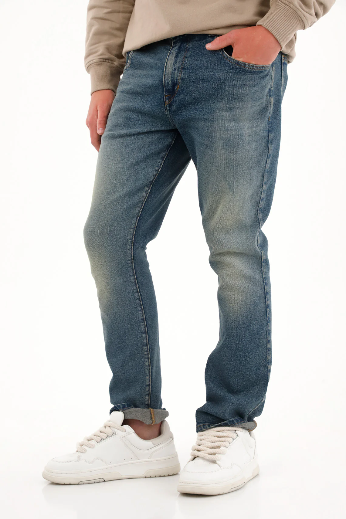 Mid-Rise Blue Nudy Jeans for Men - Image 3
