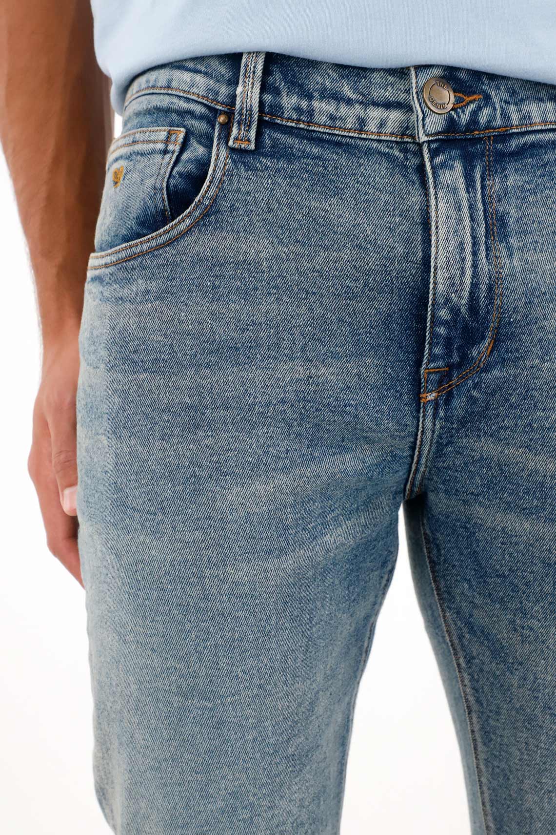 Men's Blue Mid-Rise Nudy Jeans - Image 3
