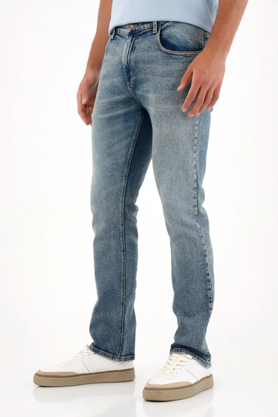 Men's Blue Mid-Rise Nudy Jeans - Image 4