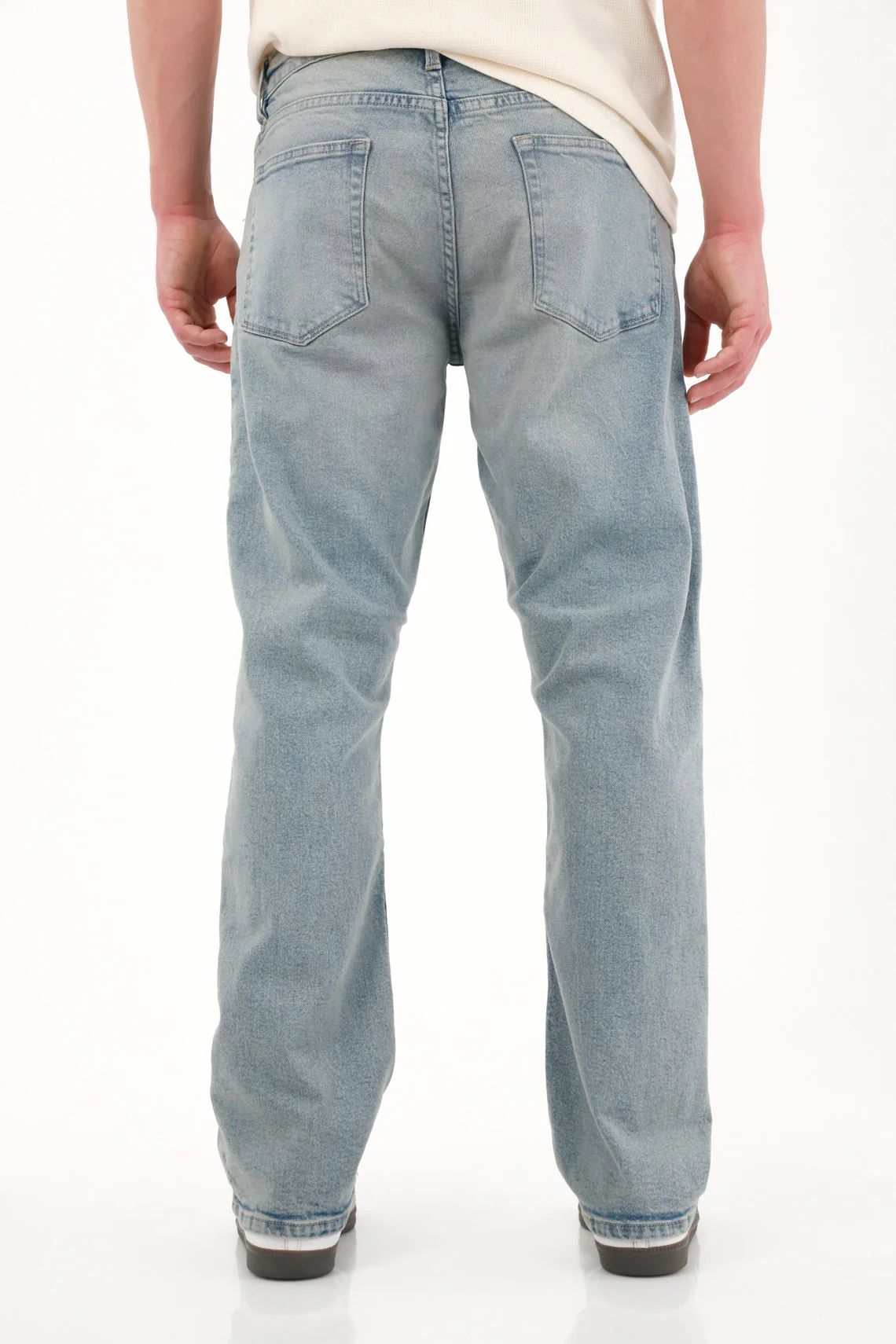 Light Blue Mid-Rise Straight Jeans for Men - Image 2