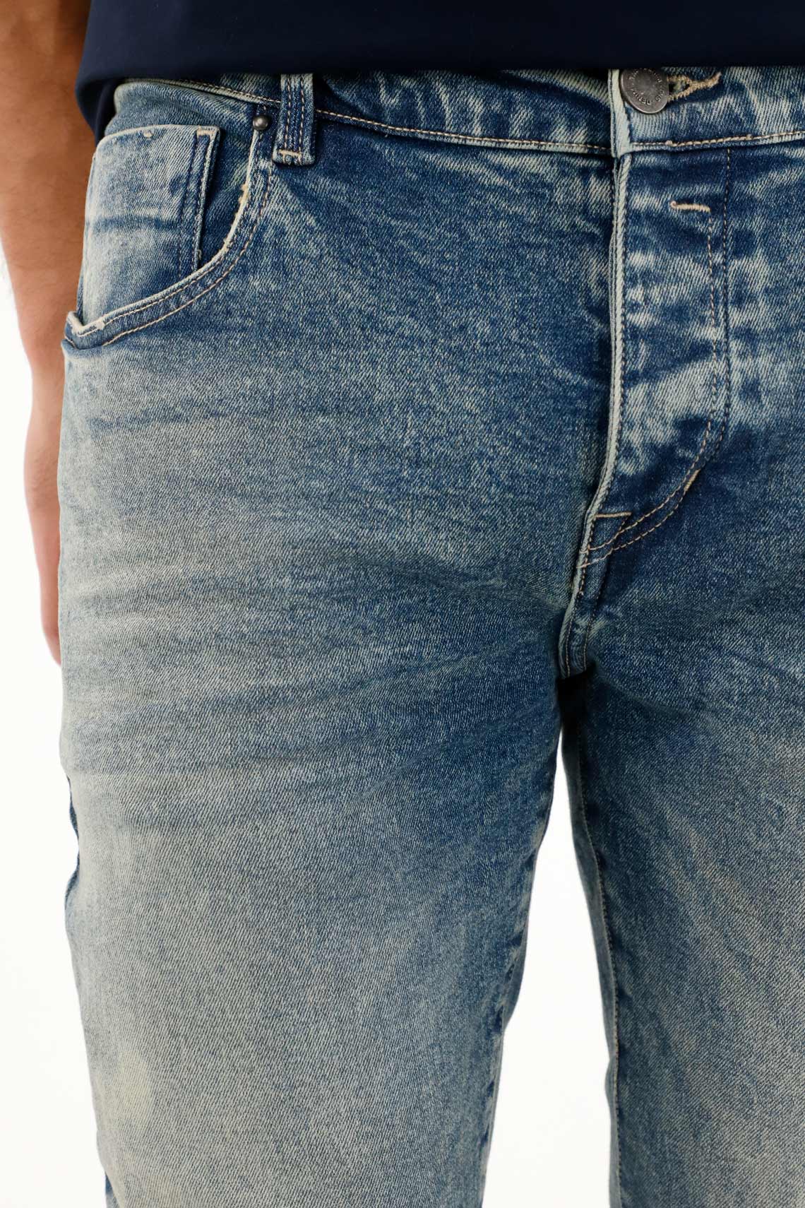 Men's Mid-Rise Skinny Jeans with White Pigment - Image 3