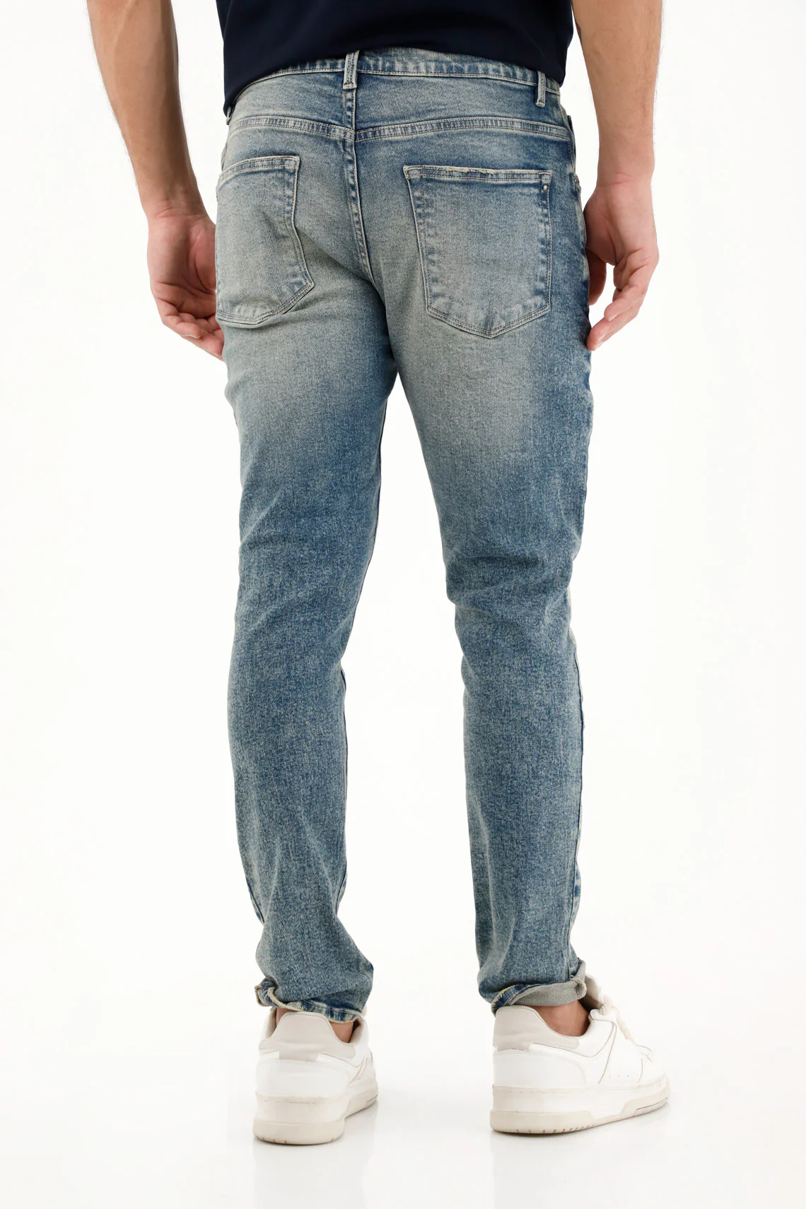 Men's Mid-Rise Skinny Jeans with White Pigment - Image 4