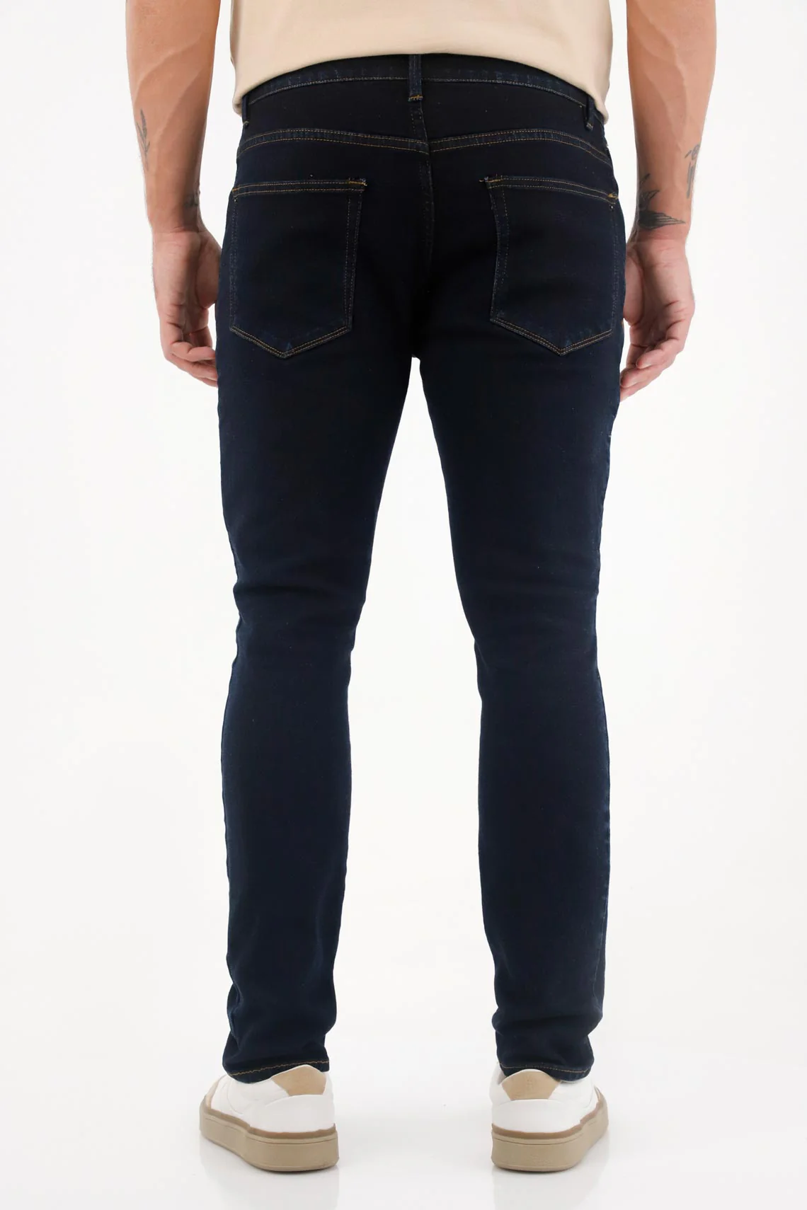 Medium Rise Blue Skinny Jeans for Men - Image 2