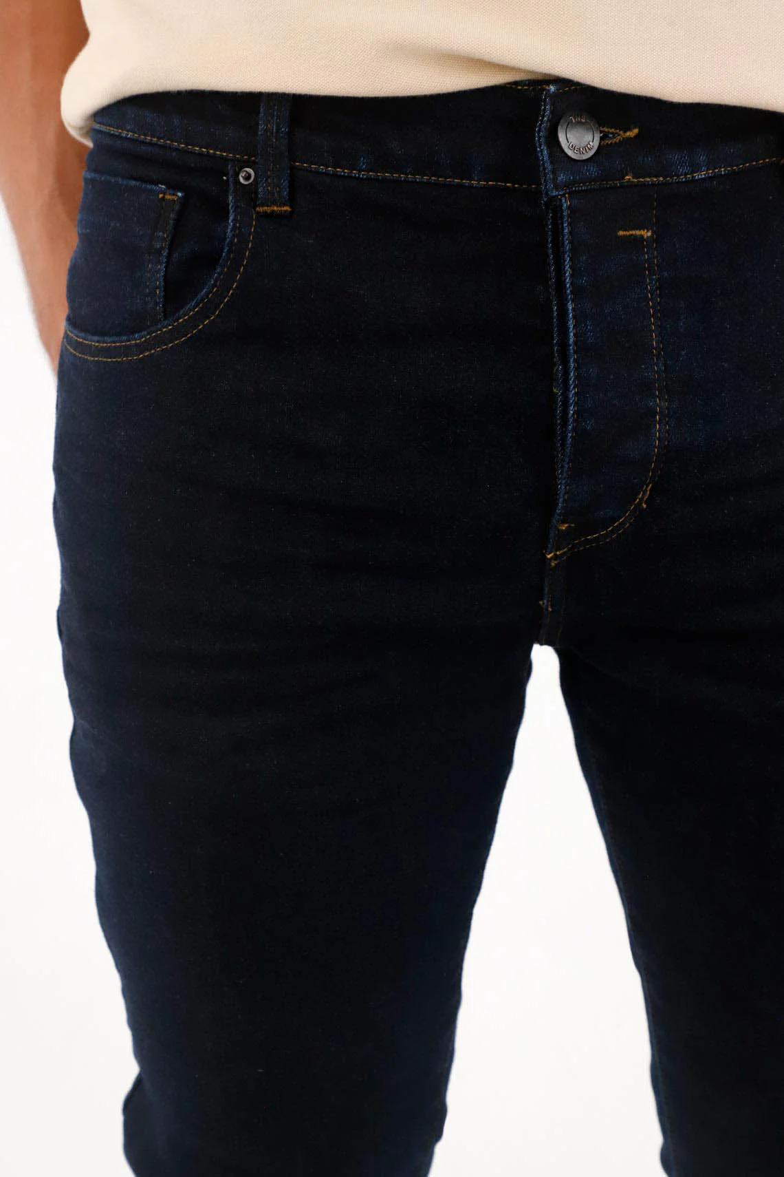 Medium Rise Blue Skinny Jeans for Men - Image 3
