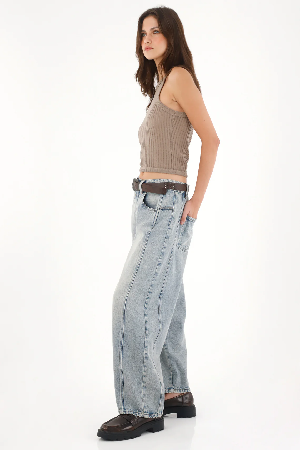 Women's Low-Rise Blue Horseshoe Jeans - Image 2