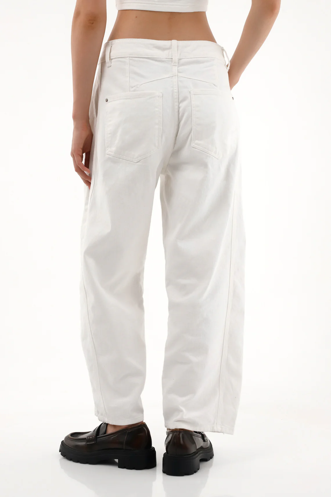 Women's Low-Rise Raw Denim Horseshoe Jeans - Image 4