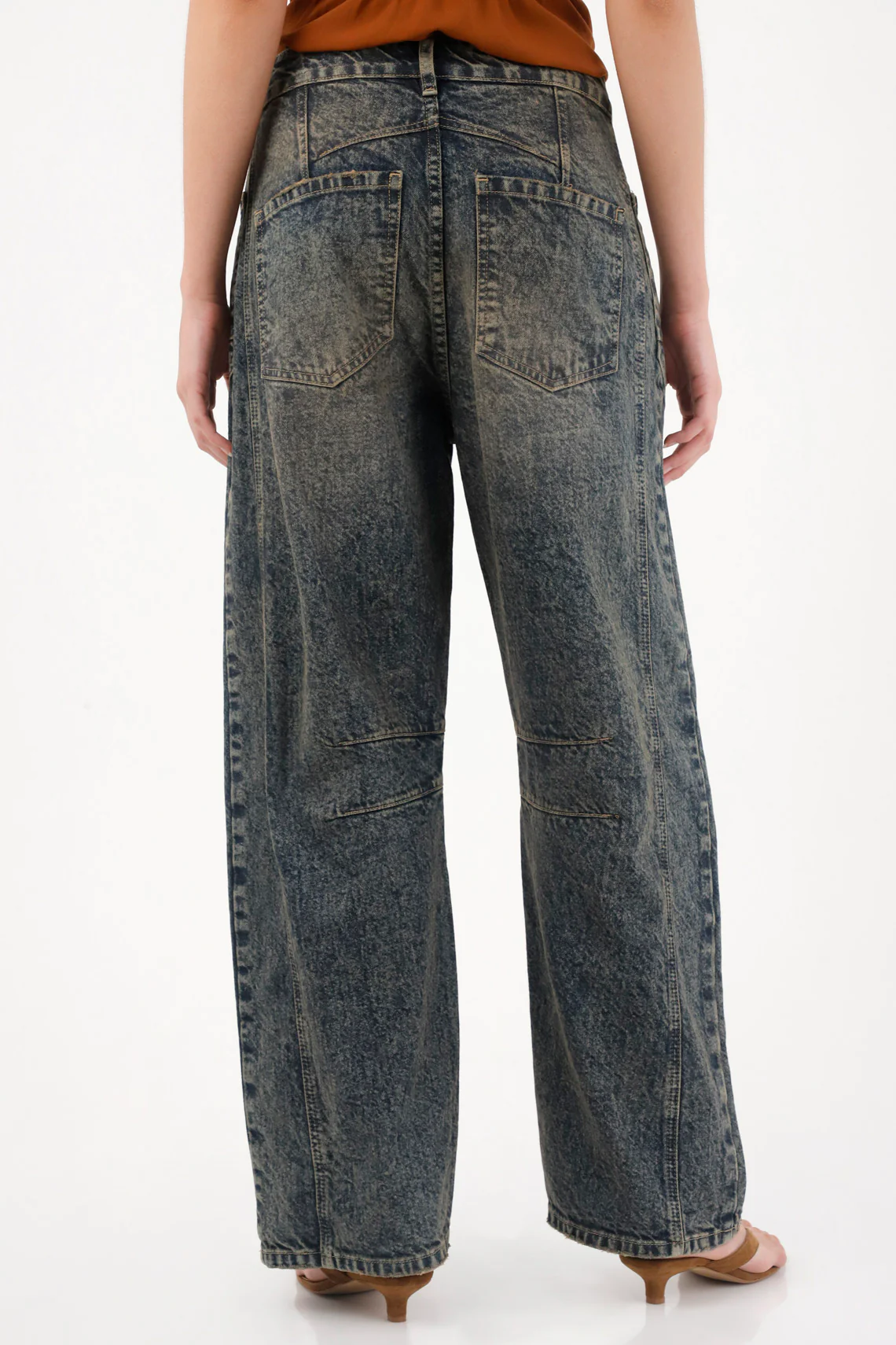 Women's Blue Low Rise Horseshoe Jeans - Image 2