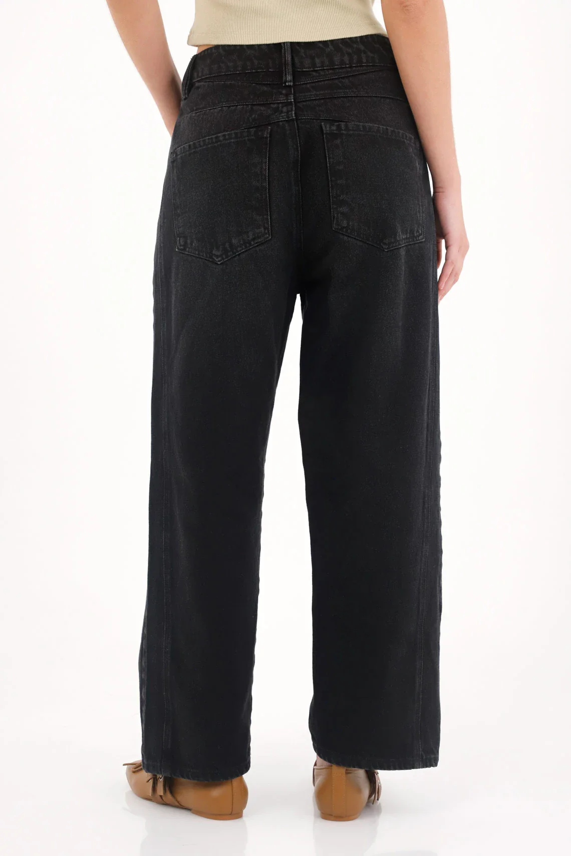 Black low rise Horseshoe jeans for women - Image 4