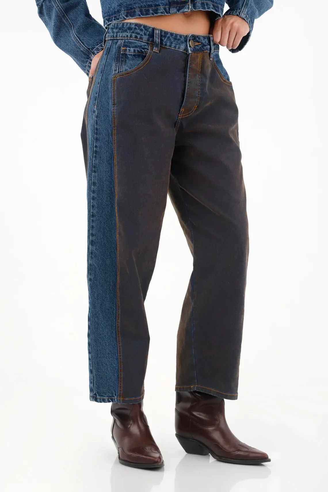 Blue Velvet Cut Jeans for Women - Image 3