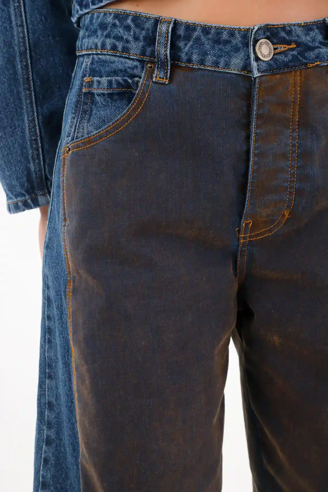 Blue Velvet Cut Jeans for Women - Image 4