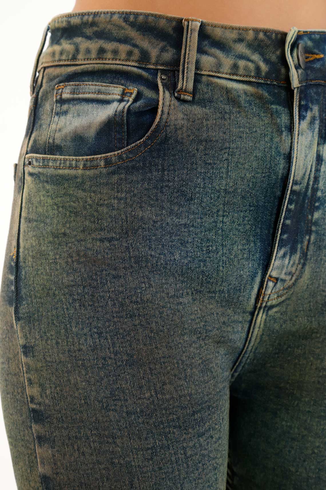 Women's Blue Iridescent Effect Jeans - Image 3