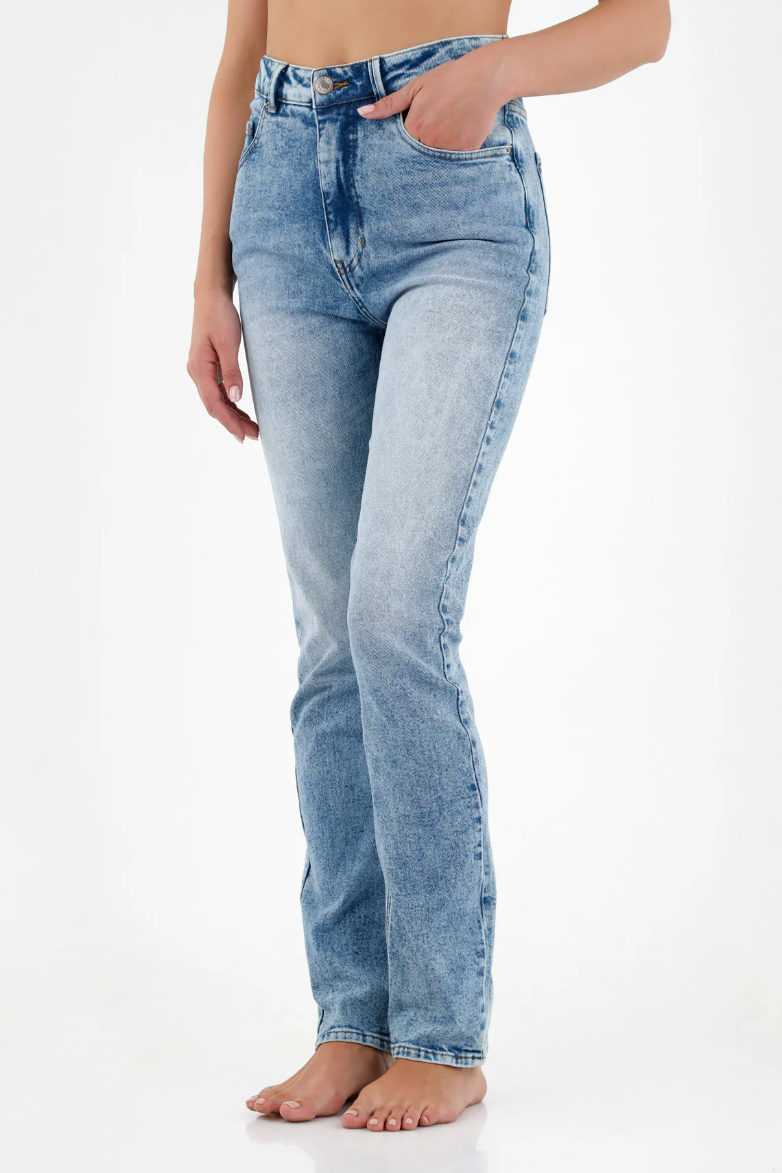 Women's High-Waisted Blue Jeans - Image 2