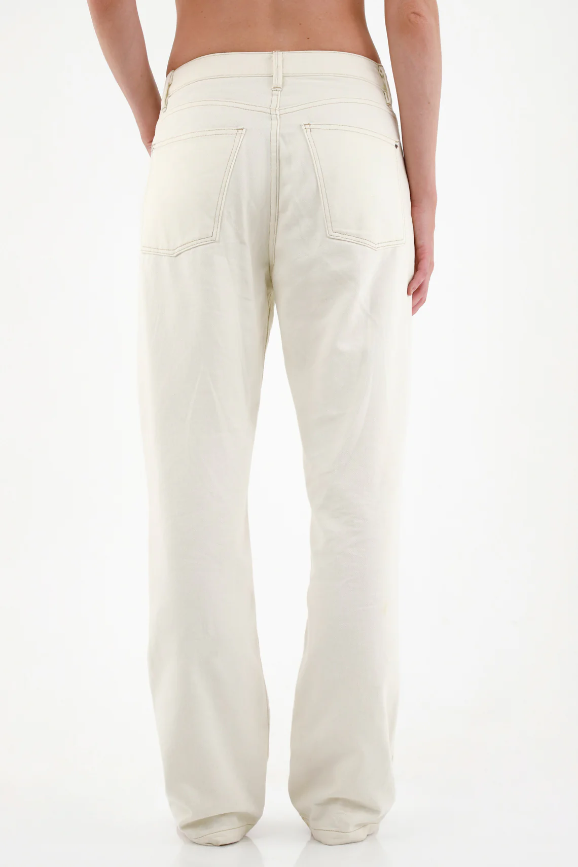 Women's Off-White Straight-Leg Jeans - Image 4