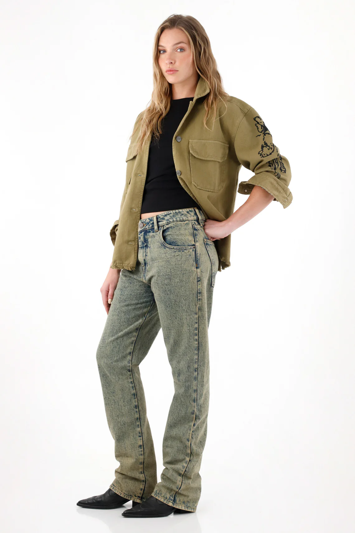 Women's Light Wash Mid Rise Straight Leg Jeans