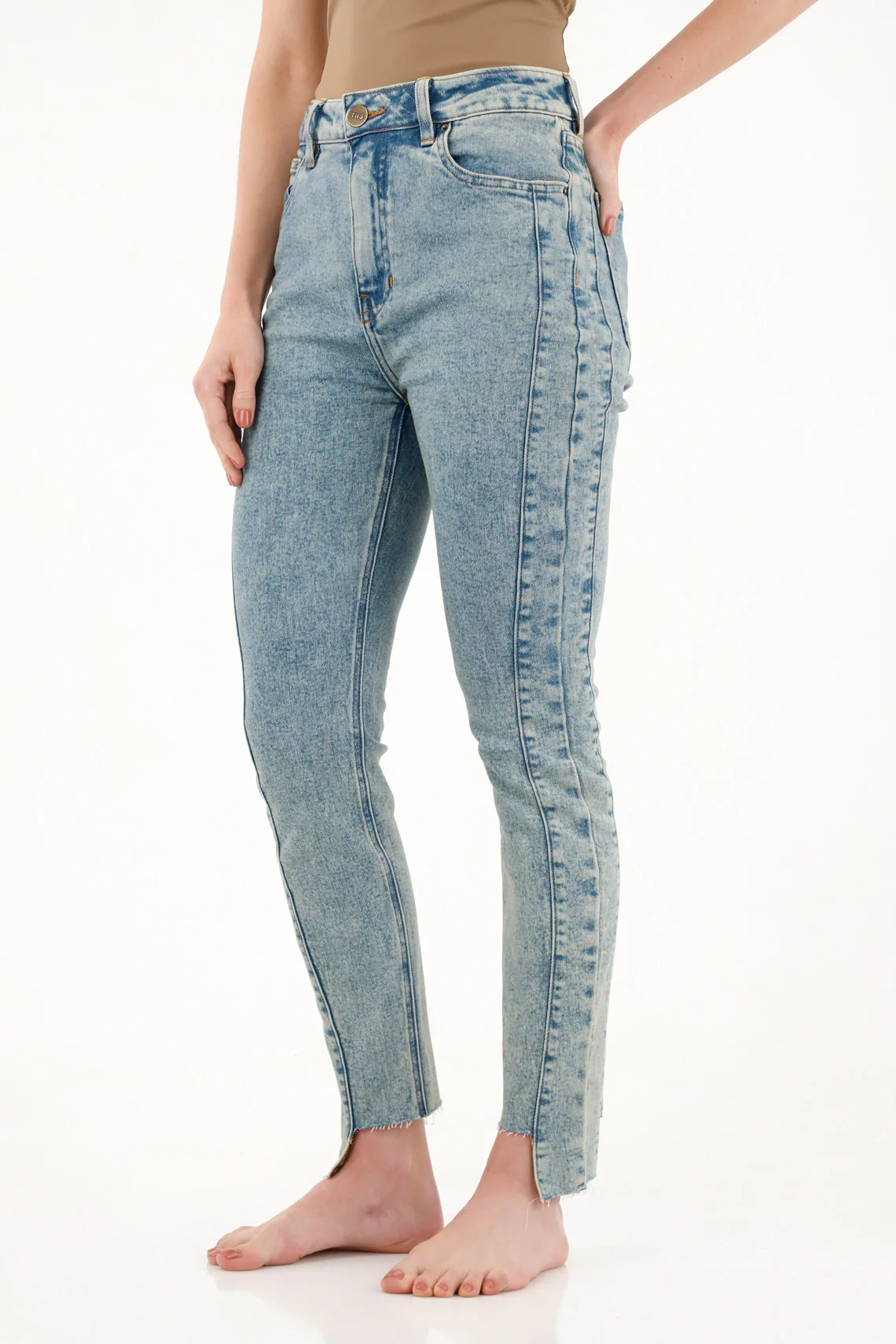 Women's Mid-Rise Super Slim Blue Jeans - Image 2