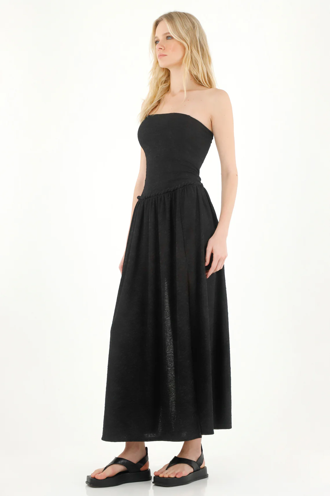 Black strapless long dress for women - Image 2