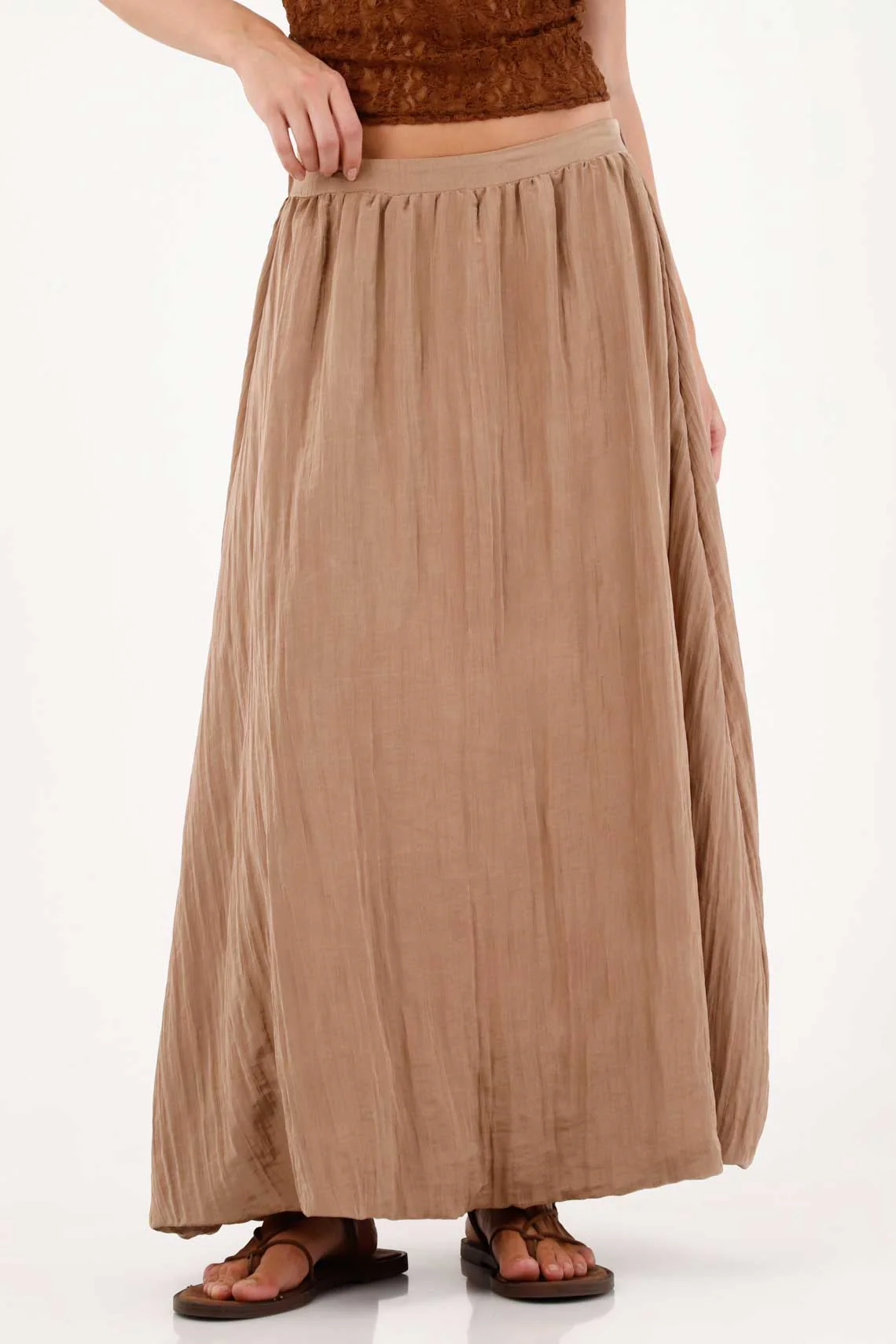 Long Skirt for Women Polyester and Polyamide Sand Fluid Fit - Image 4