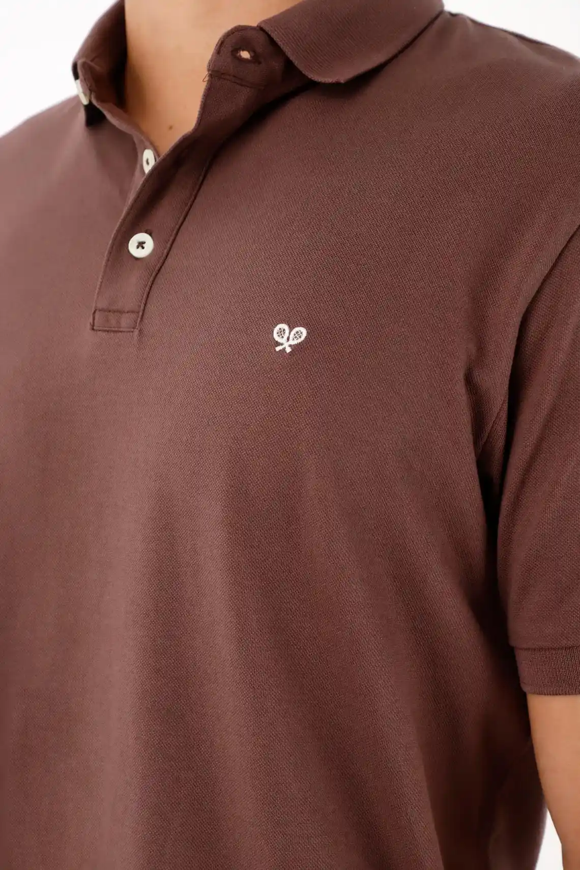 Brown Polo with Mini Racket for Men - Image 3