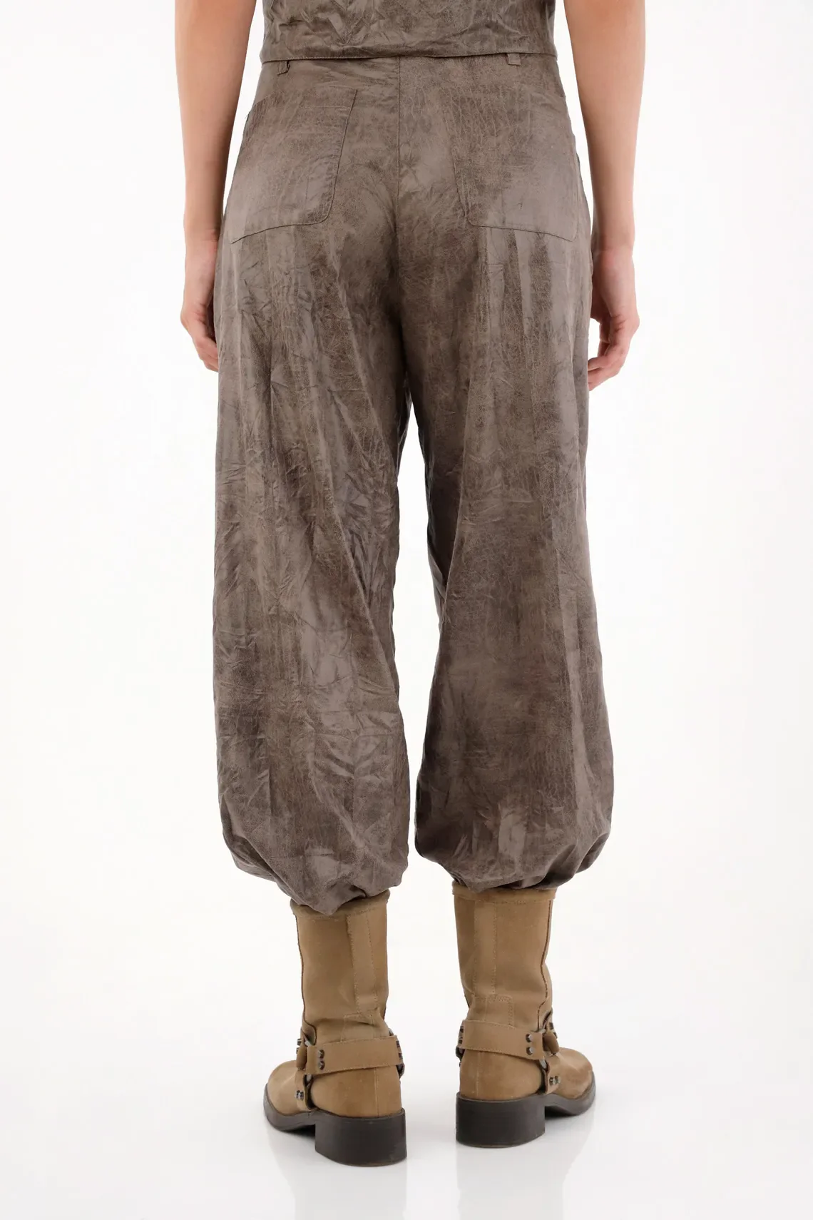 Brown Soft Texture Jogger Pant for Women - Image 4