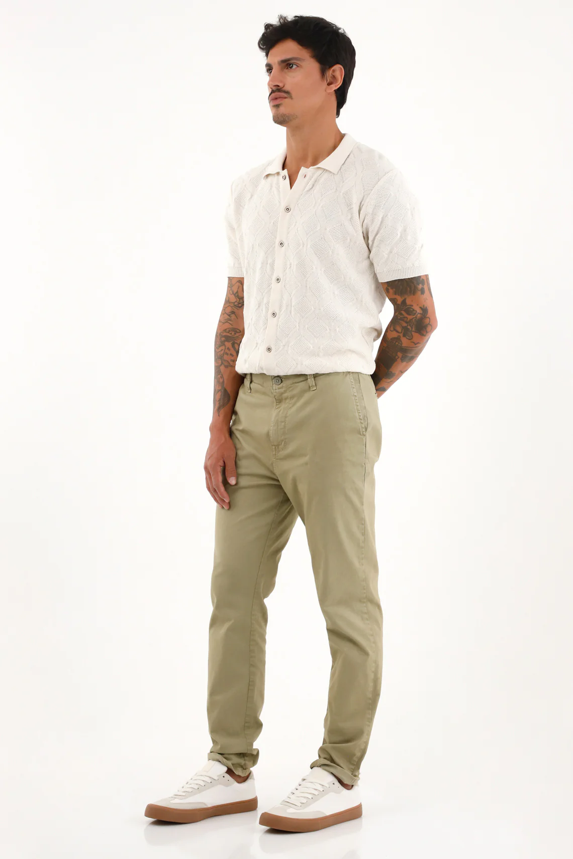 Men's green chino pants - Image 2