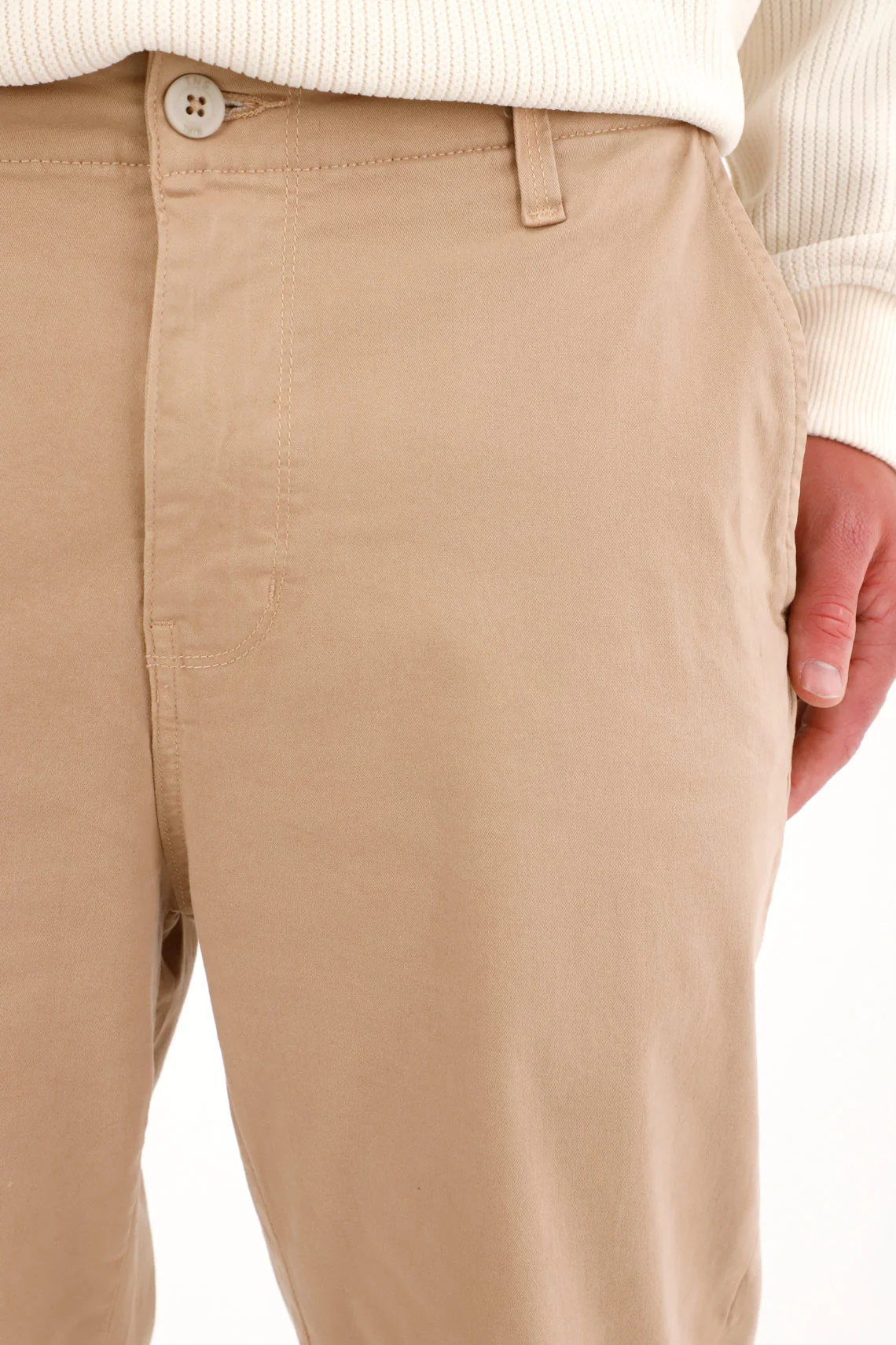 Men's Cream Chino Shorts - Image 3