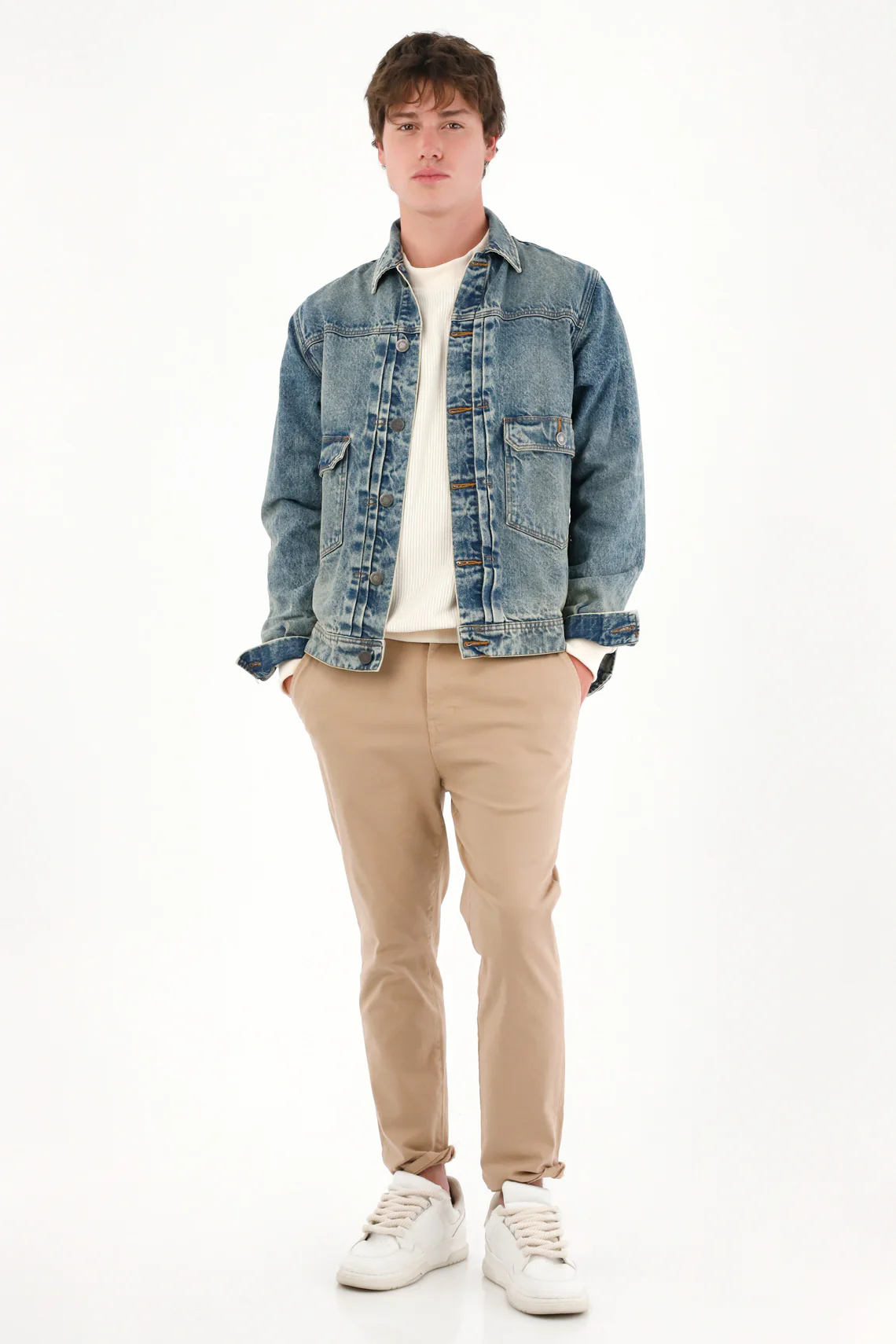 Men's Cream Chino Shorts - Image 4