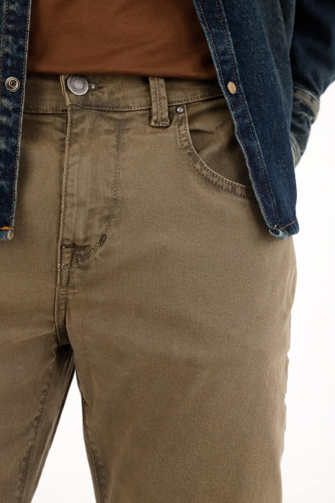 Men's Green Medium Rise Nudy Pants - Image 3
