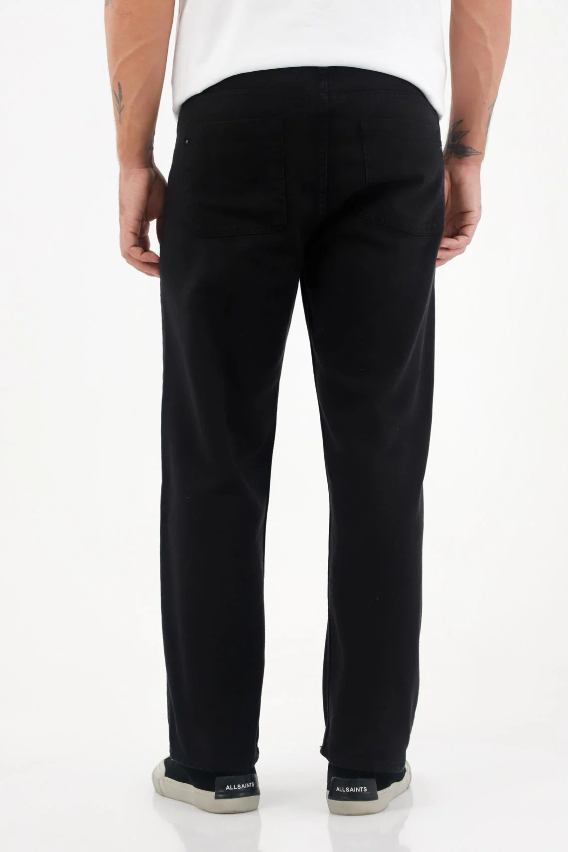 Loose Pants in Black Bull Denim for Men - Image 2