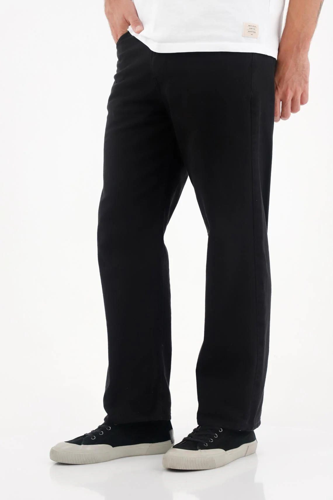 Loose Pants in Black Bull Denim for Men - Image 4