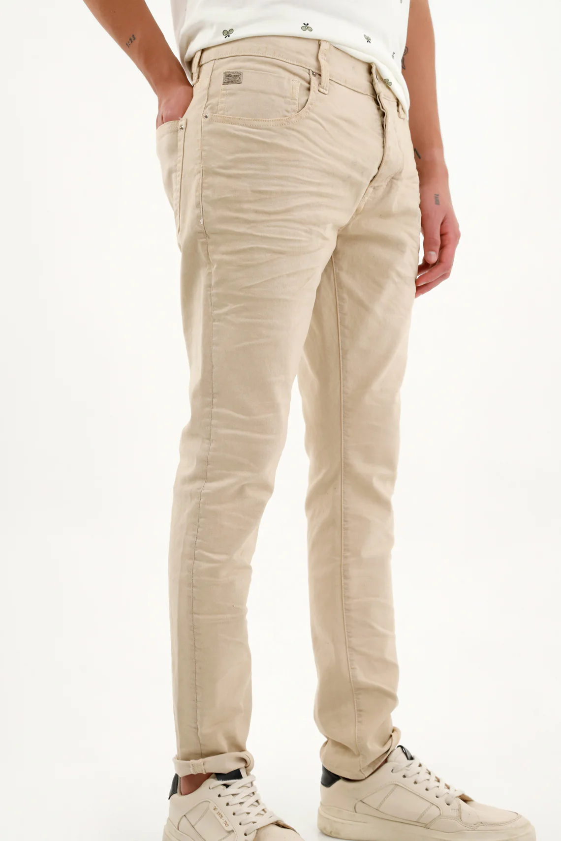 Men's Off-White Five-Pocket Pants - Image 2
