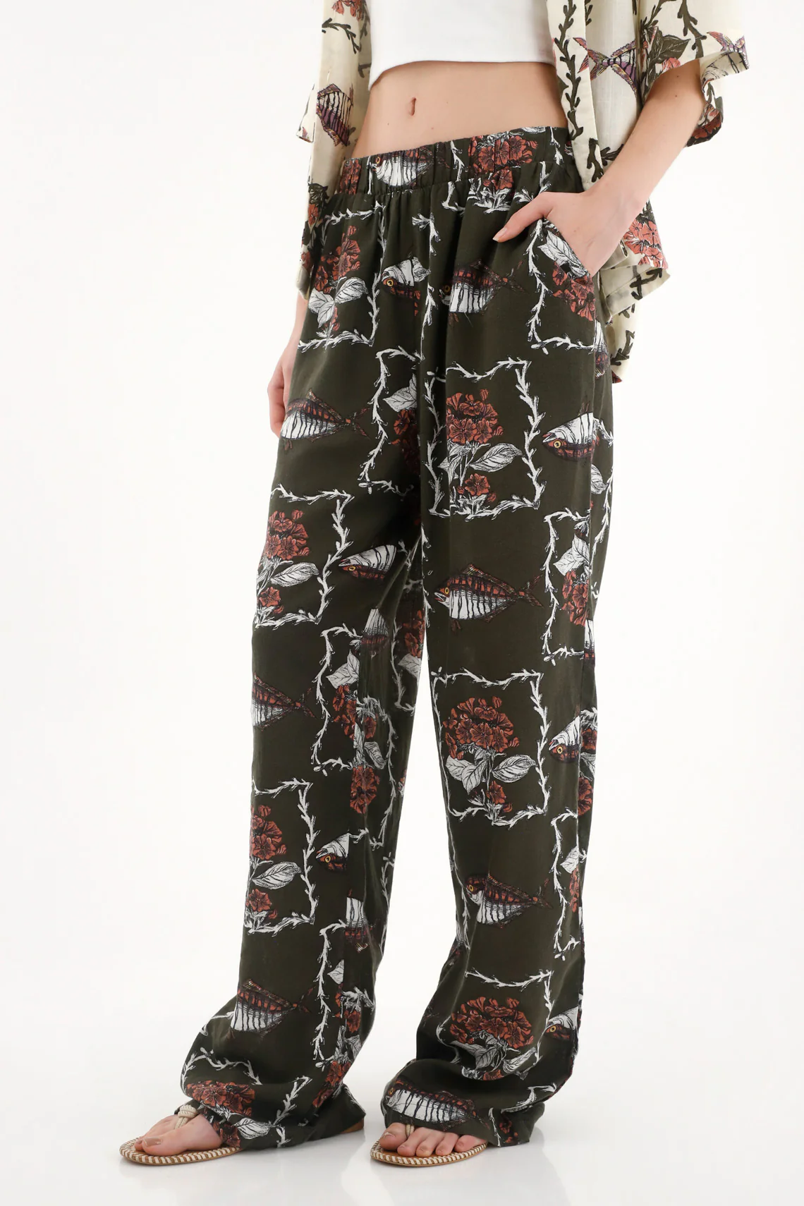 Women's Printed Straight Leg Pants - Image 2