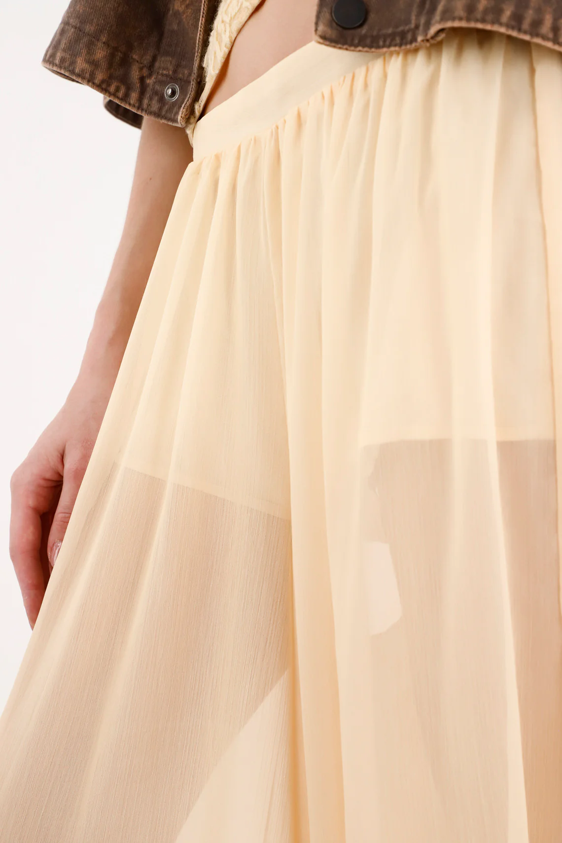 Women's Wide-Leg Pants with Inner Shorts in Cream - Image 3