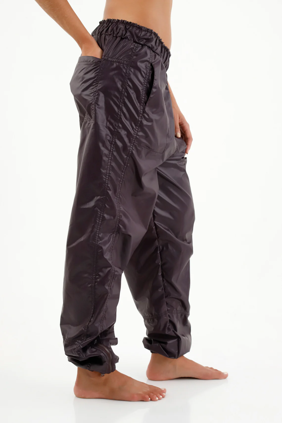 Women's Purple Elastic Waist Pants - Image 2