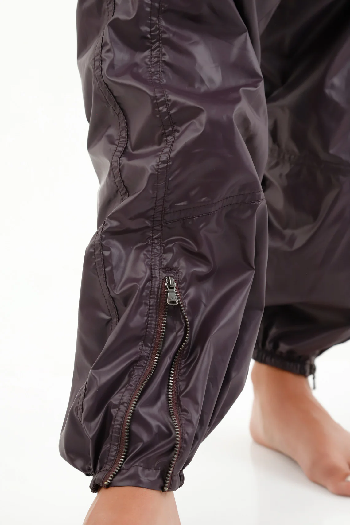 Women's Purple Elastic Waist Pants - Image 3