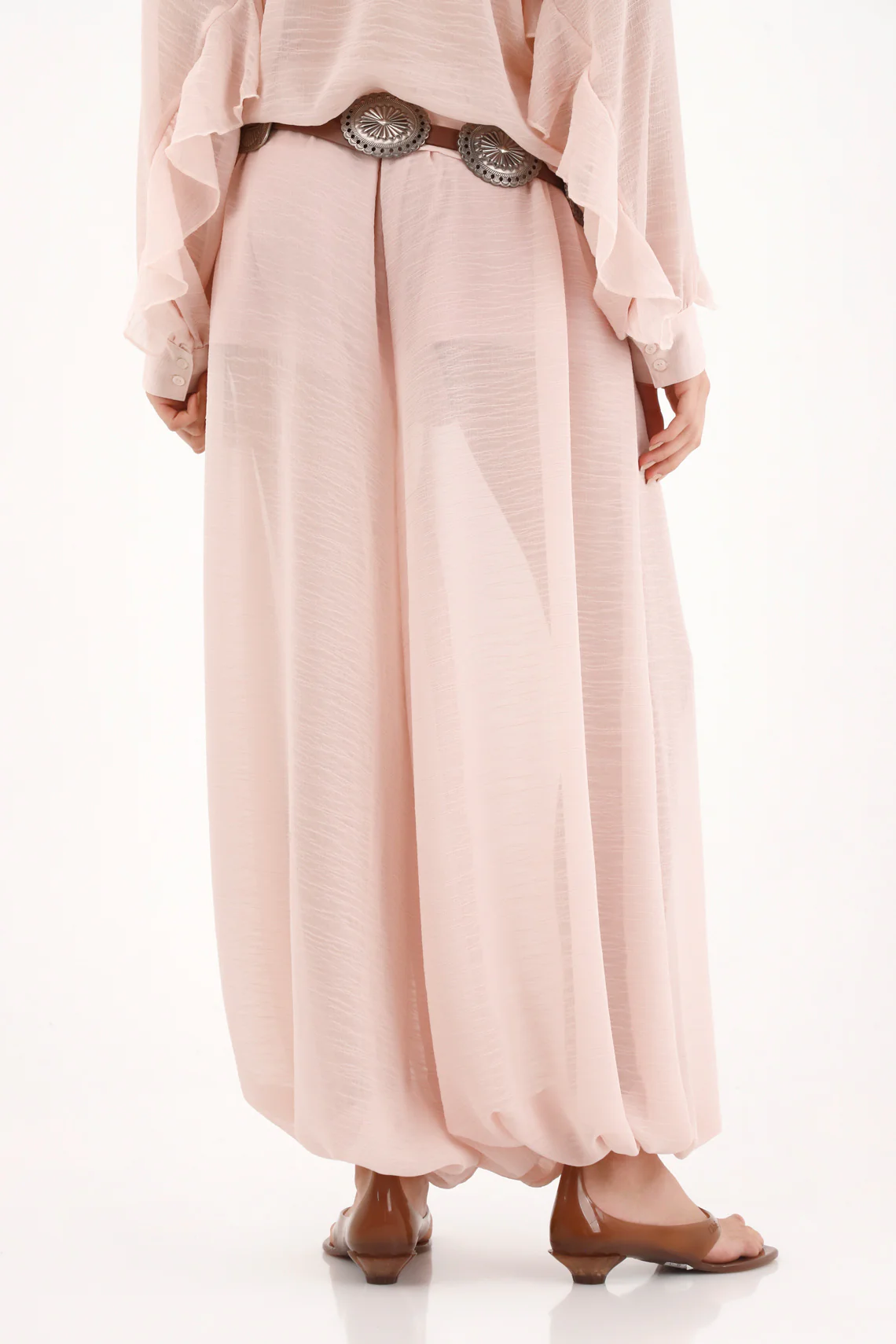 Women's Pink Sheer Jogger Pants - Image 4