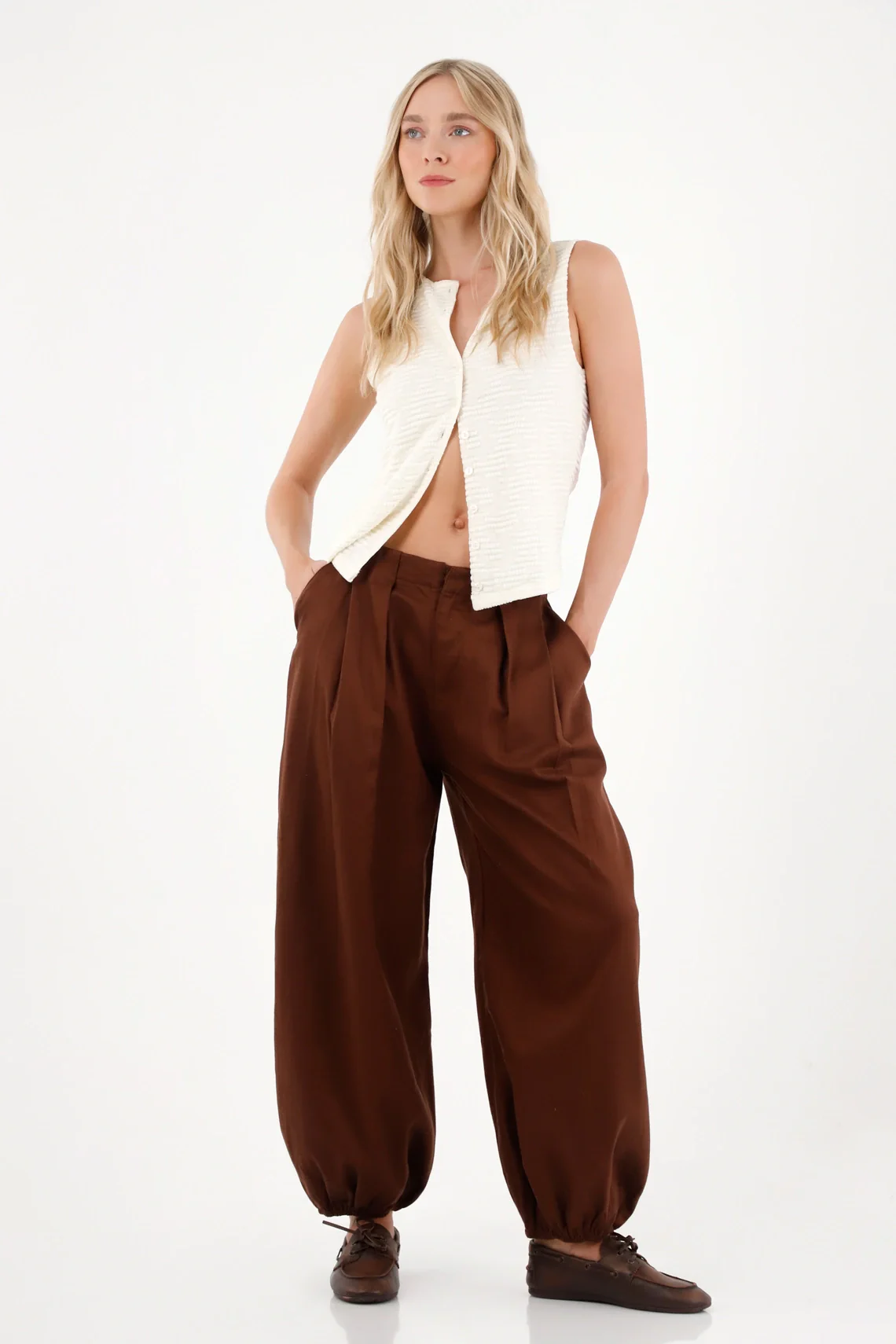 Brown Harem Pants for Women