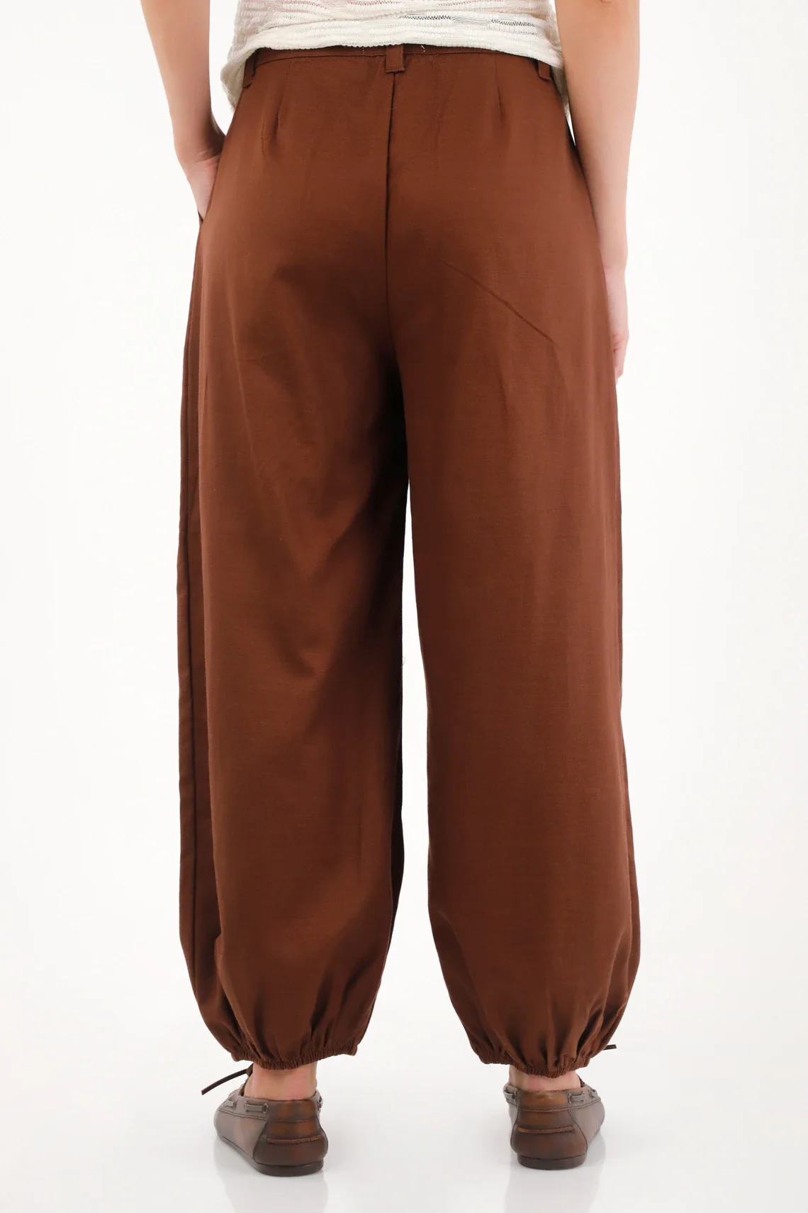 Brown Harem Pants for Women - Image 4
