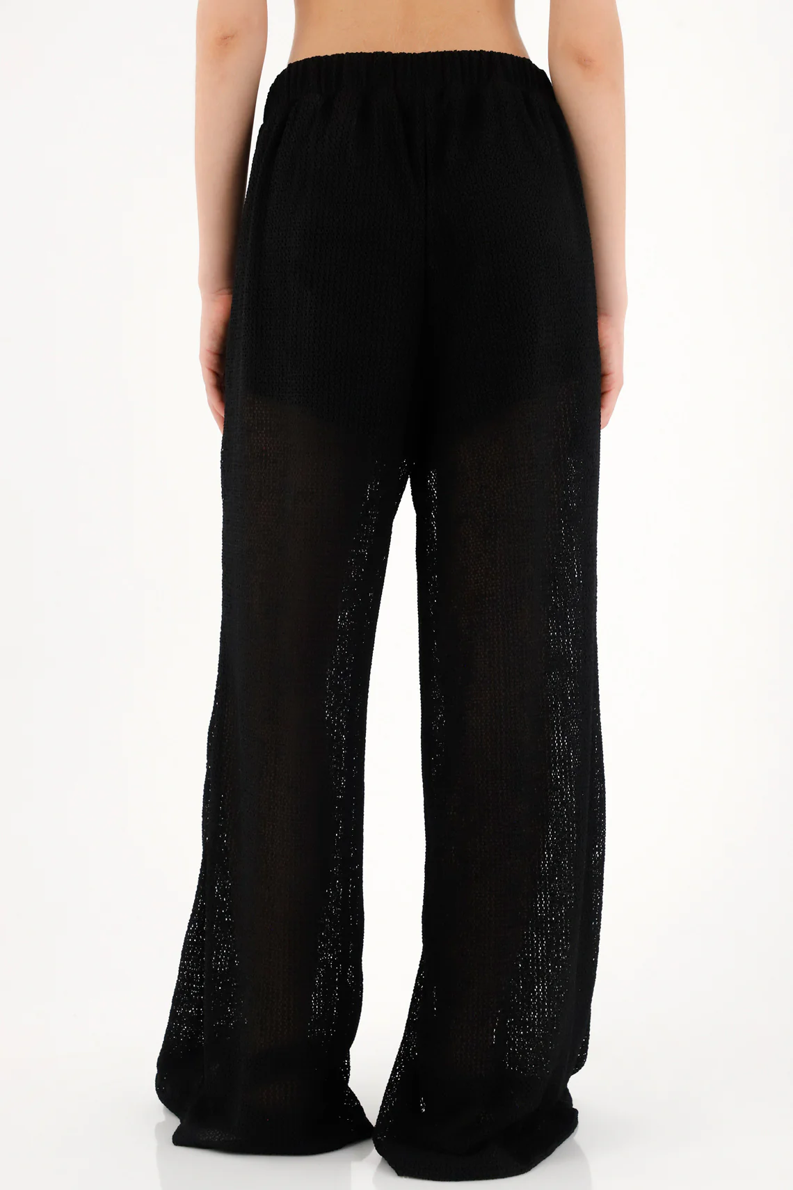 Women's black pants with front openings - Image 4