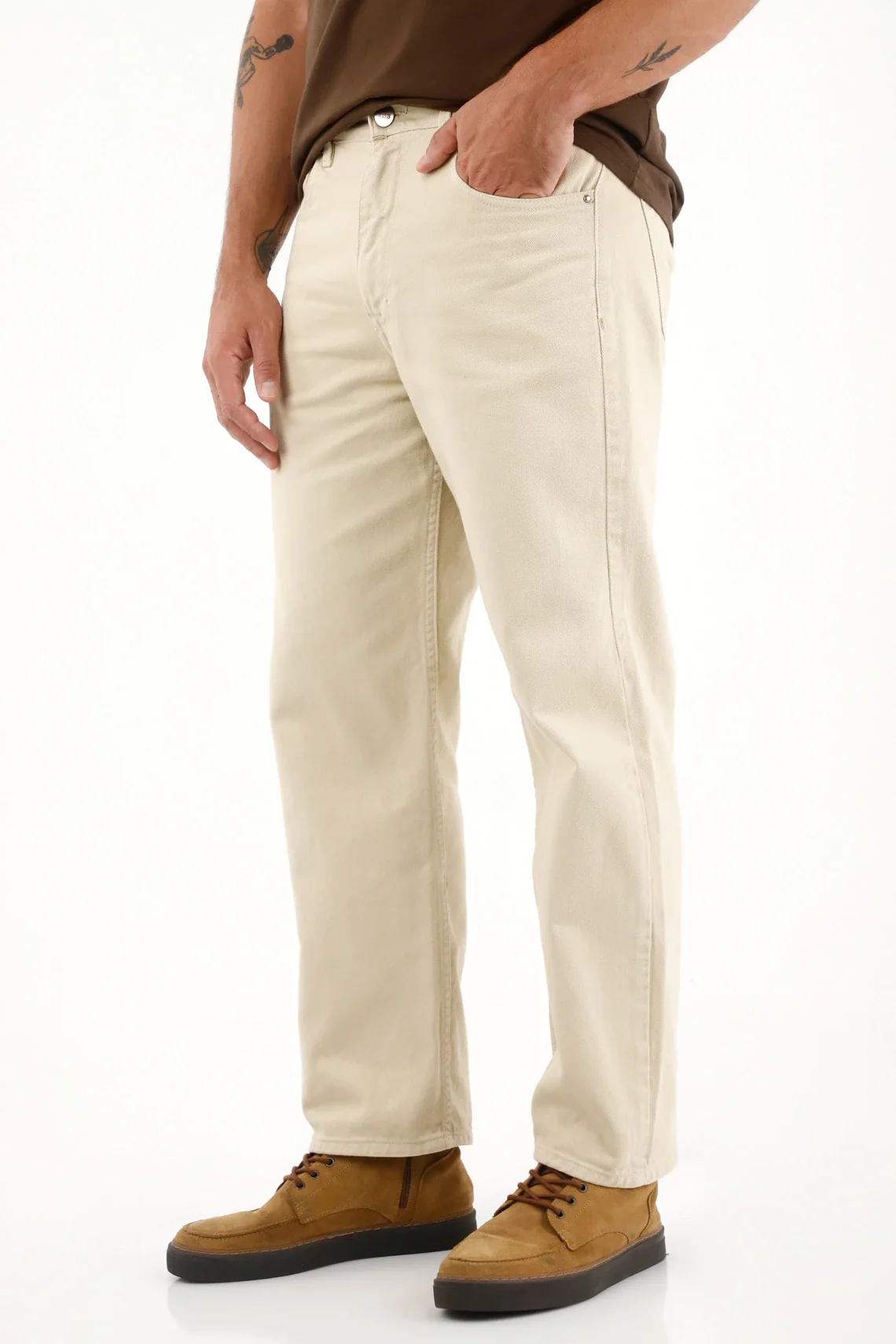 Loose Pants in Crudo Bull Denim for Men
